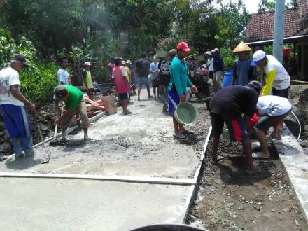 Desa Bangunjiwo kembali memperoleh alokasi padat karya infrastruktur Kemnaker RI TA 2019