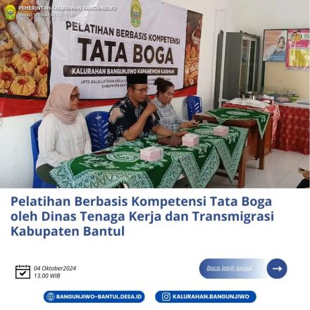 PENUTUPAN PELATIHAN TATA BOGA DISNAKERTRANS BANTUL DI BANGUNJIWO