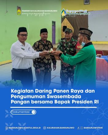 Bangunjiwo mengikuti zoom meeting Tasyakuran Swasembada Pangan Nasional Tahun 2026