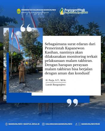 Apel Pamong Kalurahan Bangunjiwo Senin 16 Maret 2026