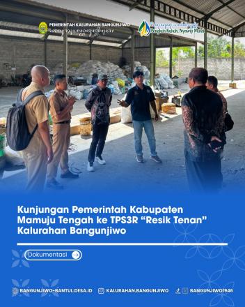 Kunjungan Sekda Mamuju Tengah di TPS3R Resik Tenan Kalurahan Bangunjiwo
