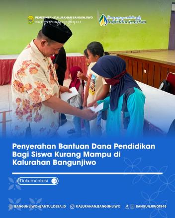 Penyaluran Beasiswa Pendidikan Bagi Siswa Keluarga Tidak Mampu di Bangunjiwo TA 2026