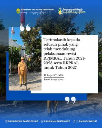 Apel Pamong Kalurahan Bangunjiwo Senin 24 Agustus 2026